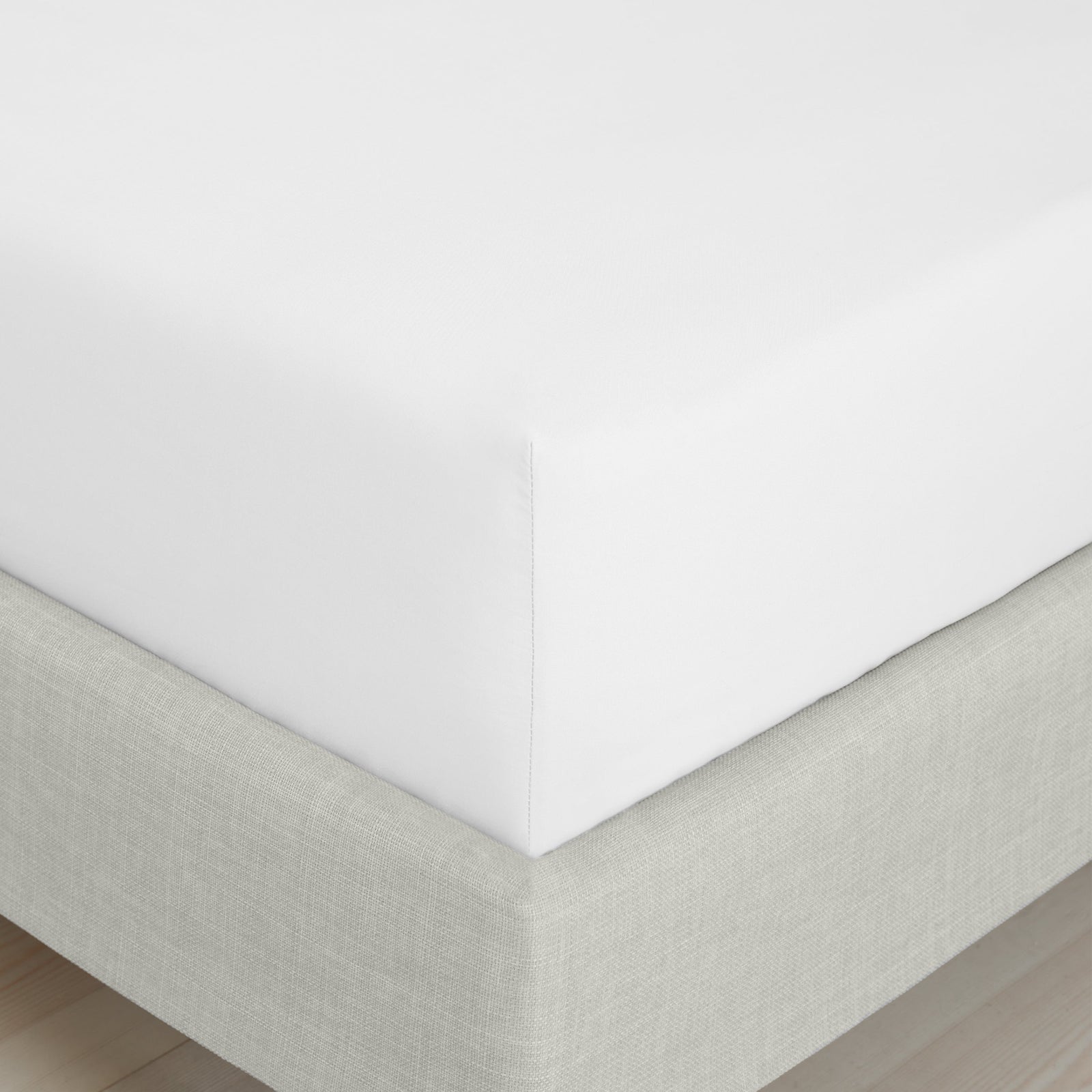Bianca Percale White Fitted Bed Sheet - 200TC Percale White King Fitted Sheet - King Sterling Home 2
