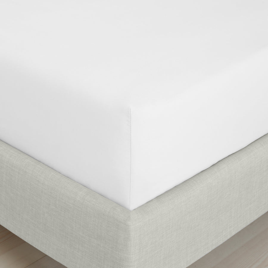 Bianca Percale White Fitted Bed Sheet - 200TC Percale White King Fitted Sheet - King Sterling Home 2