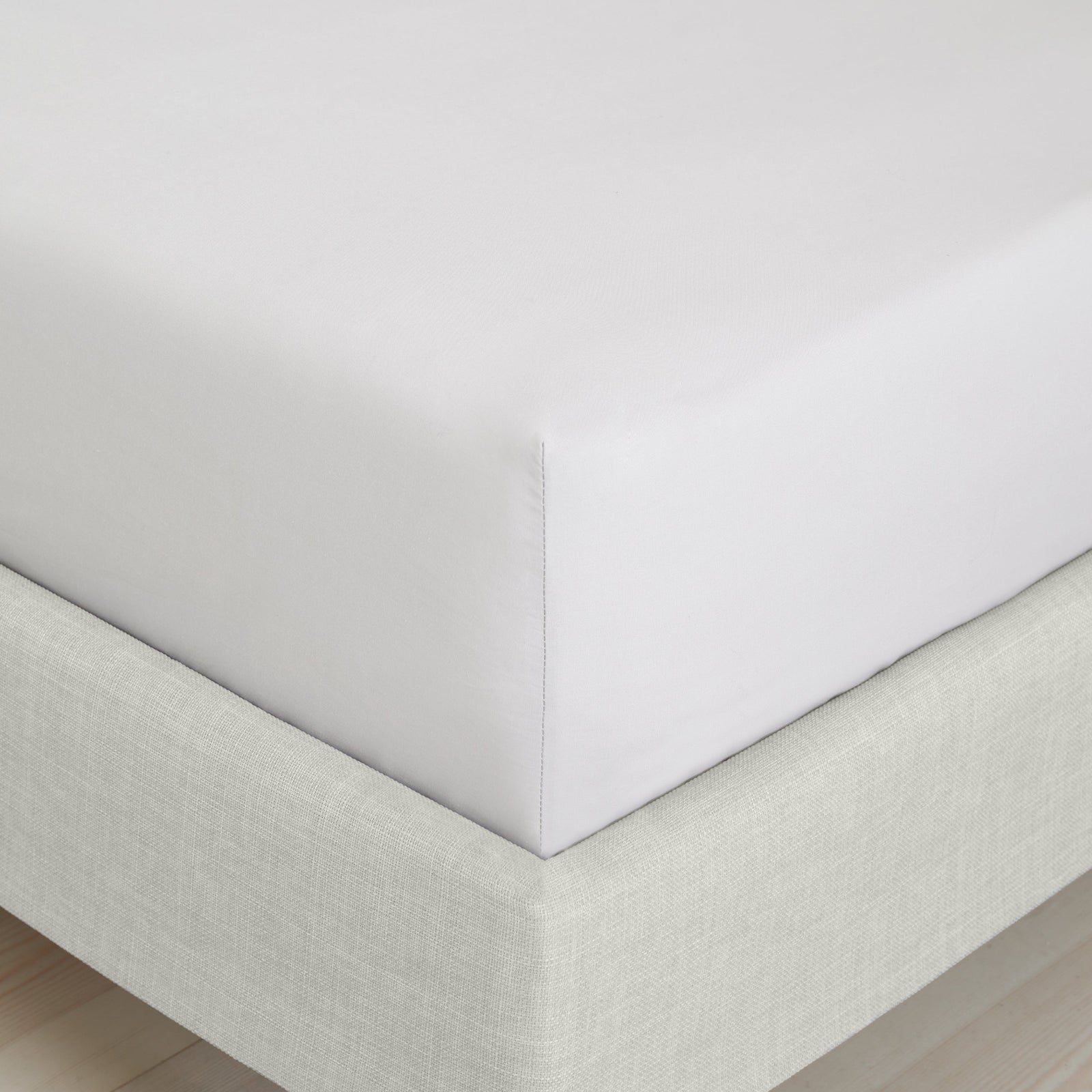 Bianca Percale Grey Fitted Bed Sheet - 200TC Percale Grey Super King Fitted Sheet - King Sterling Home 2