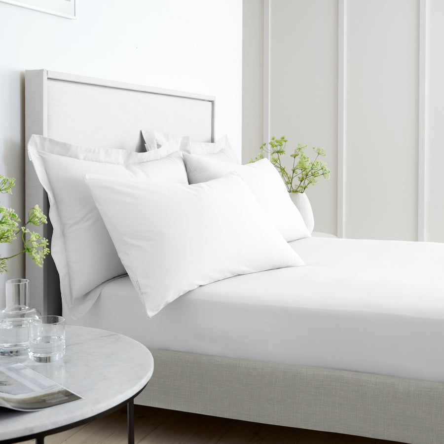 Bianca Percale White Fitted Bed Sheet - 200TC Percale White Super King Fitted Sheet - King Sterling Home 1