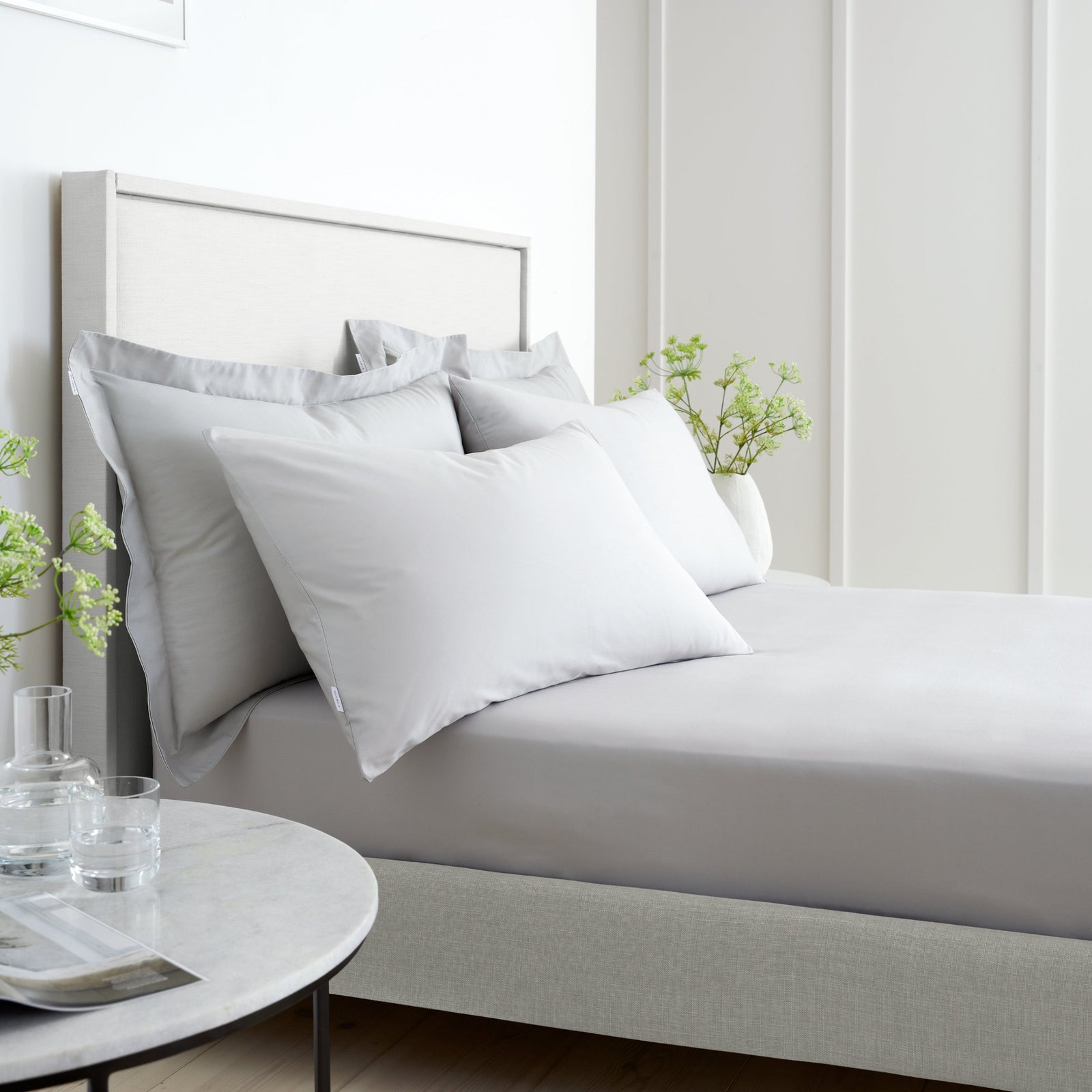 Bianca Percale Grey Fitted Bed Sheet - 200TC Percale Grey Single Fitted Sheet - Single Sterling Home 1