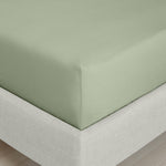 200TC Percale Sage King Fitted Sheet Sterling Home 2