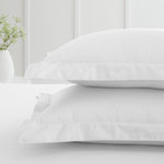Bianca Percale White Pillowcase Pair - 200TC Percale White OXFORD Pillowcase Pair