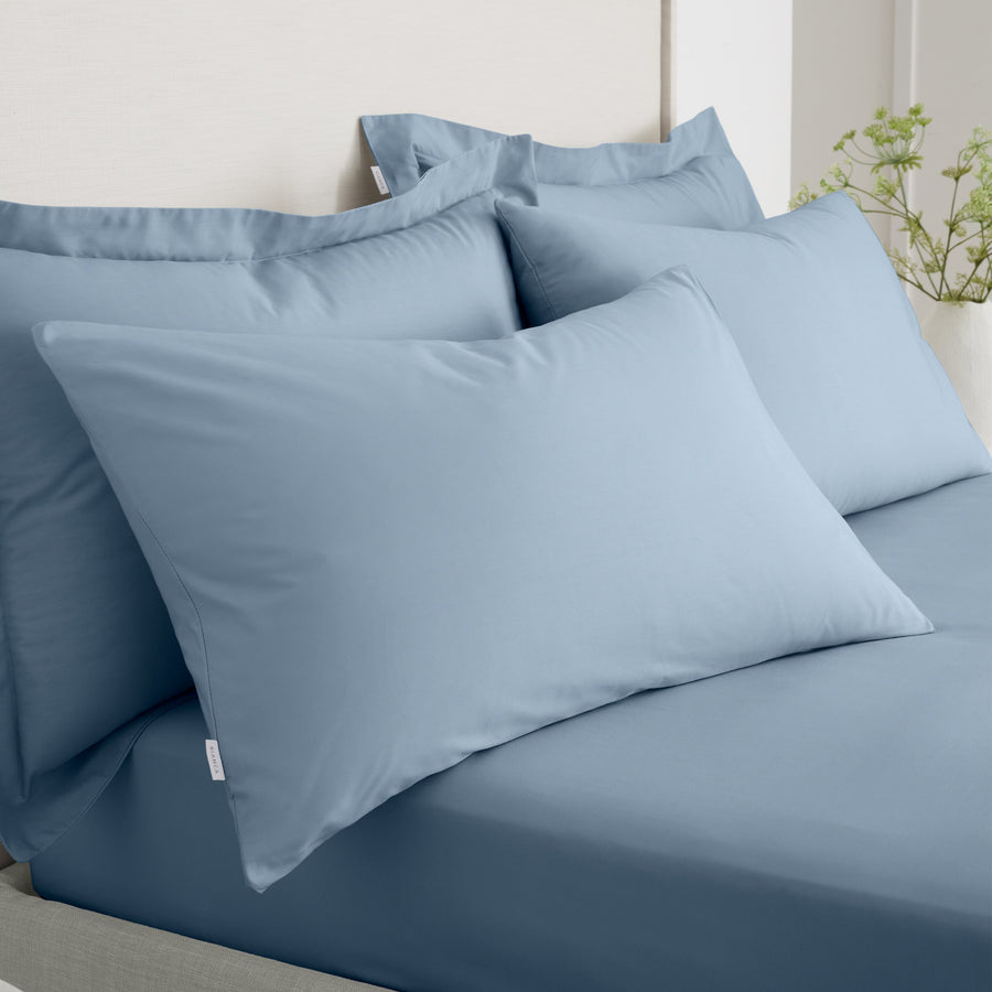 200TC Percale Blue Std Pillowcase Pair Sterling Home 1