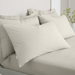 Bianca Percale Natural Pillowcase Pair - 200TC Percale Natural OXFORD Pillowcase Pair