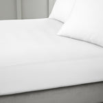 Bianca Sateen White Flat Bed Sheet - 400TC Sateen White Single Fitted Sheet - Single Sterling Home 2