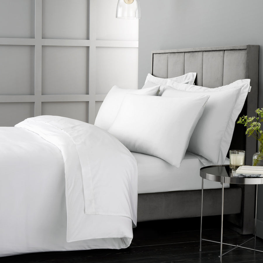 Bianca Sateen White Flat Bed Sheet - 400TC Sateen White Single Fitted Sheet - Single Sterling Home 1