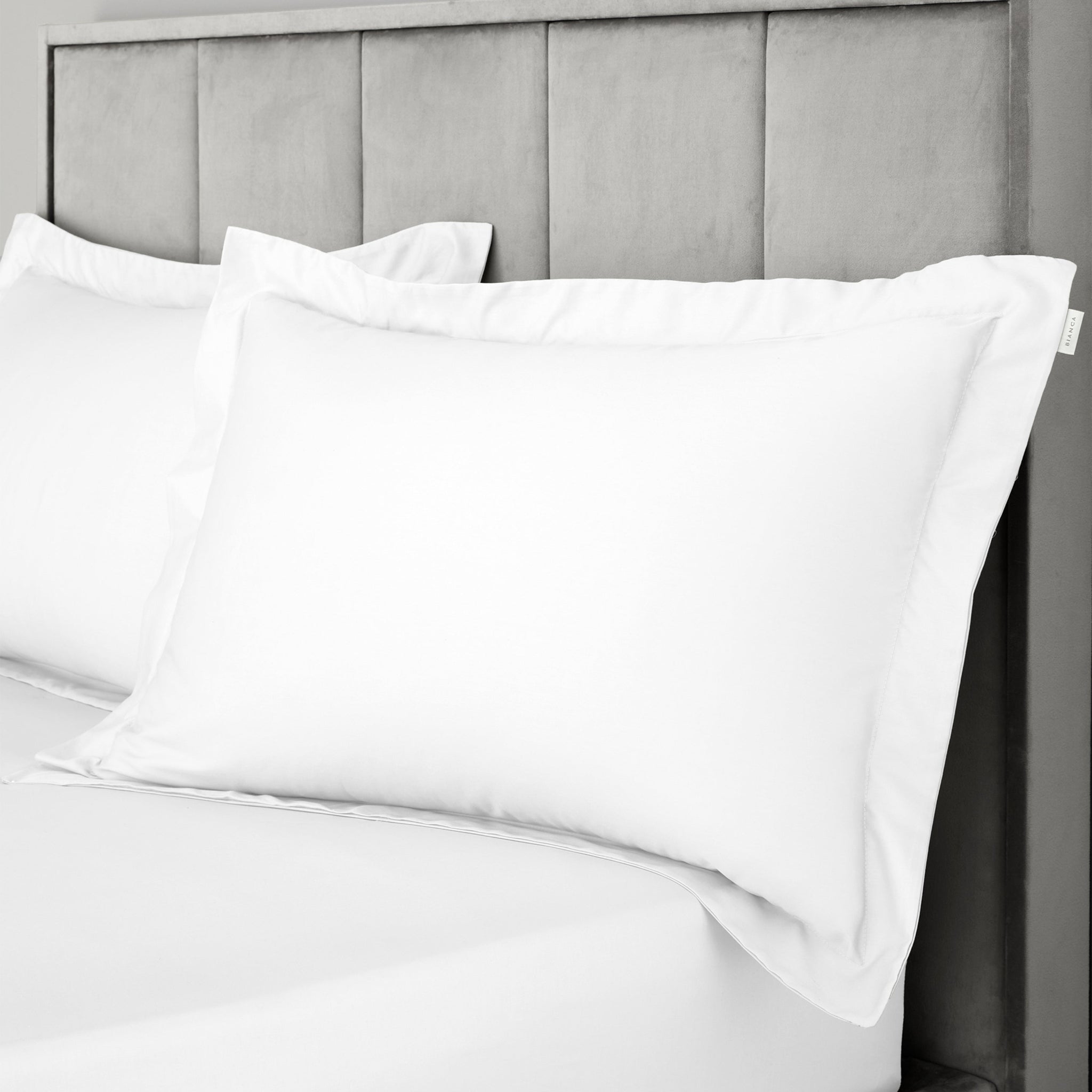 Bianca Sateen White Pillowcase Pair - 400TC Sateen White Ox Pillowcase Pair Sterling Home 1