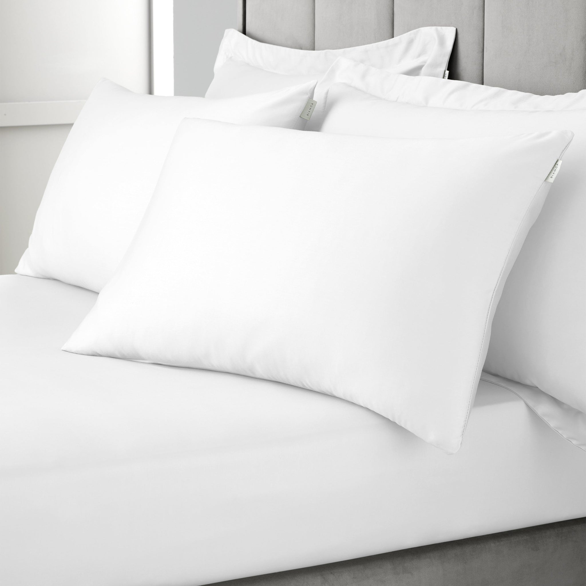 Bianca Sateen White Pillowcase Pair - 400TC Sateen White Std Pillowcase Pair Sterling Home 1