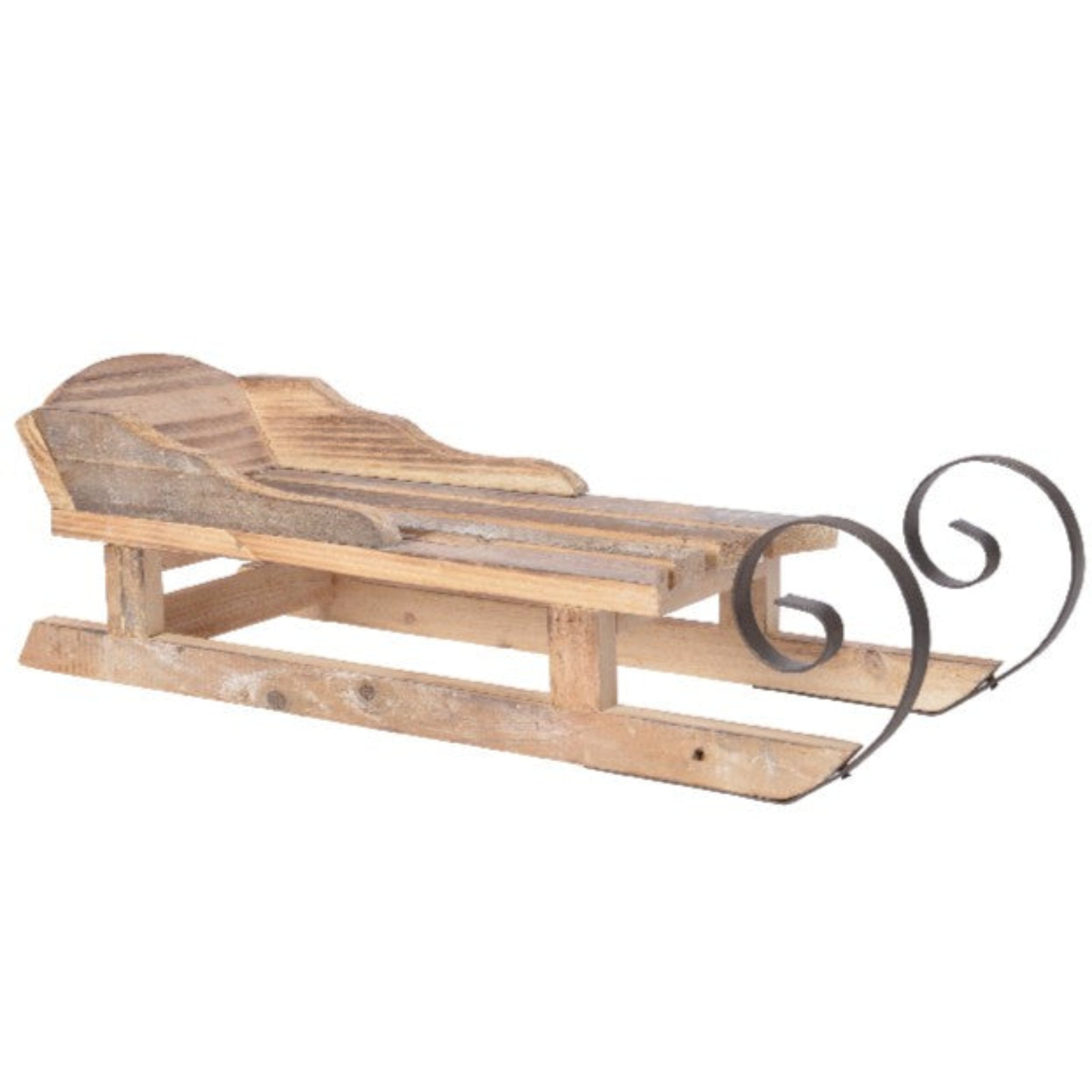 Small Wood & Black Sleigh - S Natural And Black Sleigh Decoration 15.50CM Accessories Sterling Home 1
