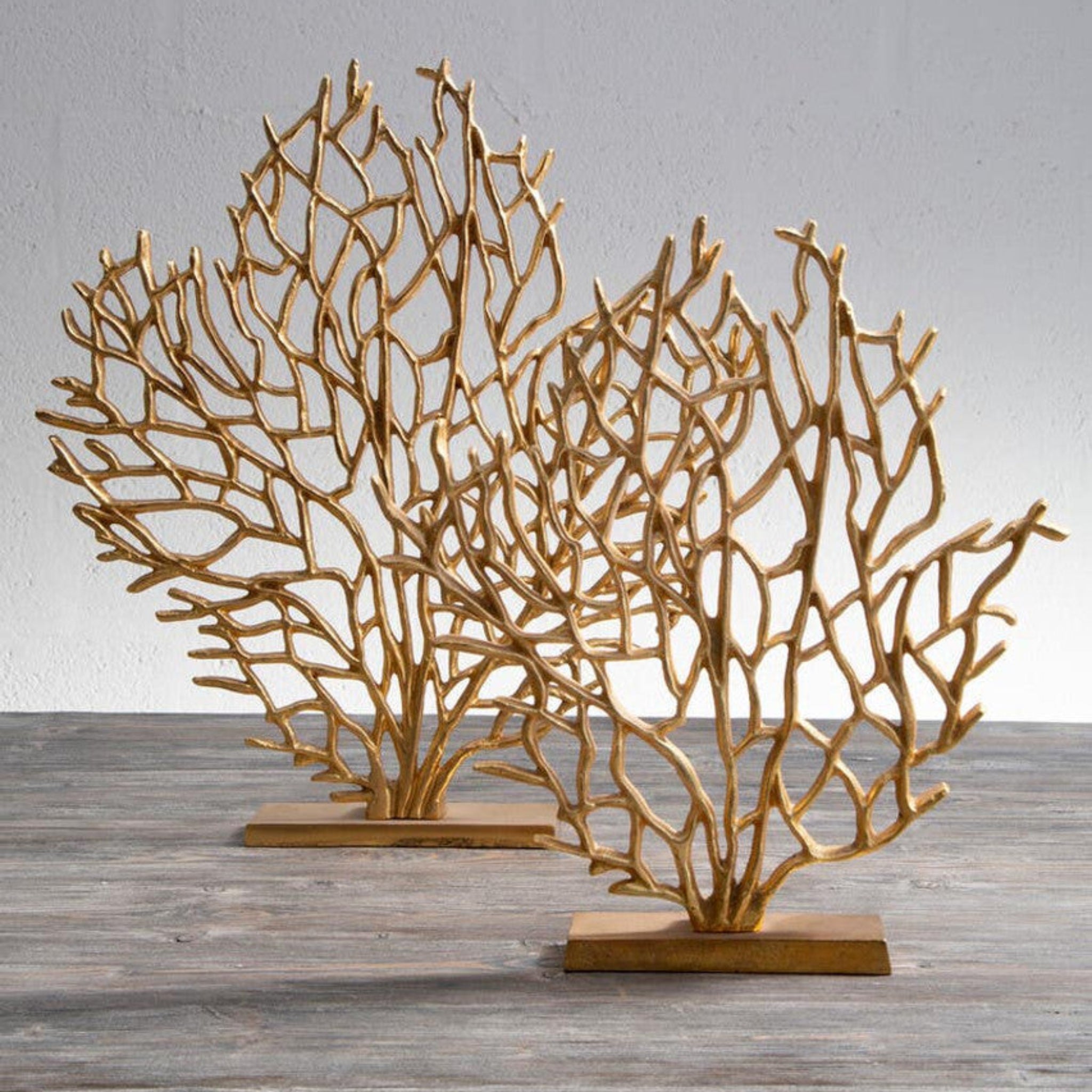 Prato Large Gold Finish Coral Sculpture Sterling Home 1