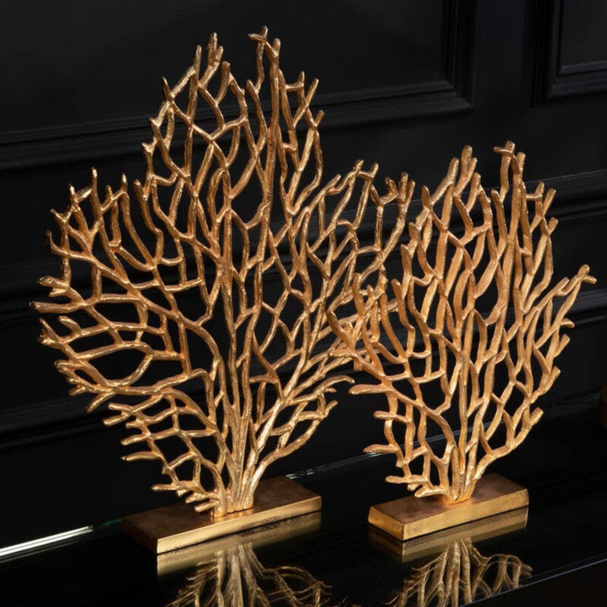 Prato Large Gold Finish Coral Sculpture Sterling Home 3