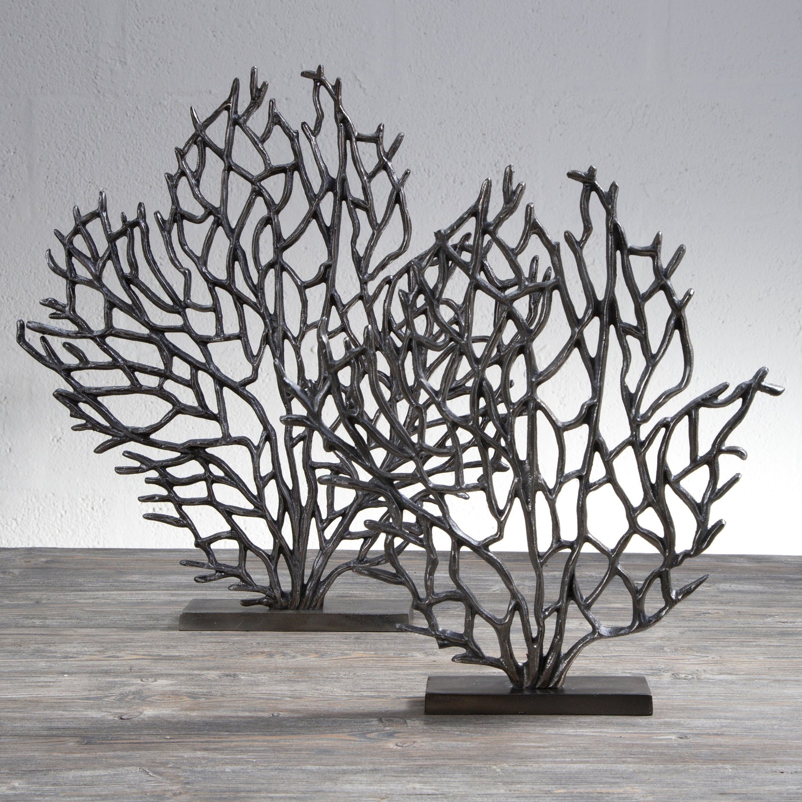 Prato Small Black Nickel Finish Coral Sculpture Sterling Home 1