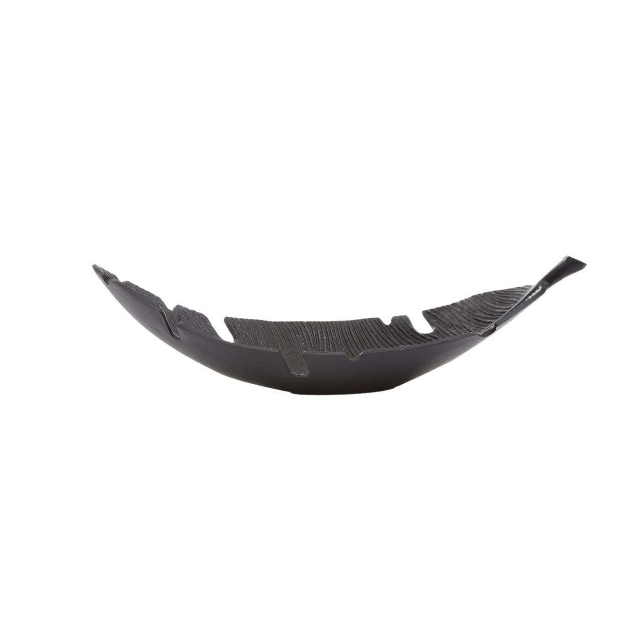 Prato Black Finish Curved Leaf Dish Sterling Home 4