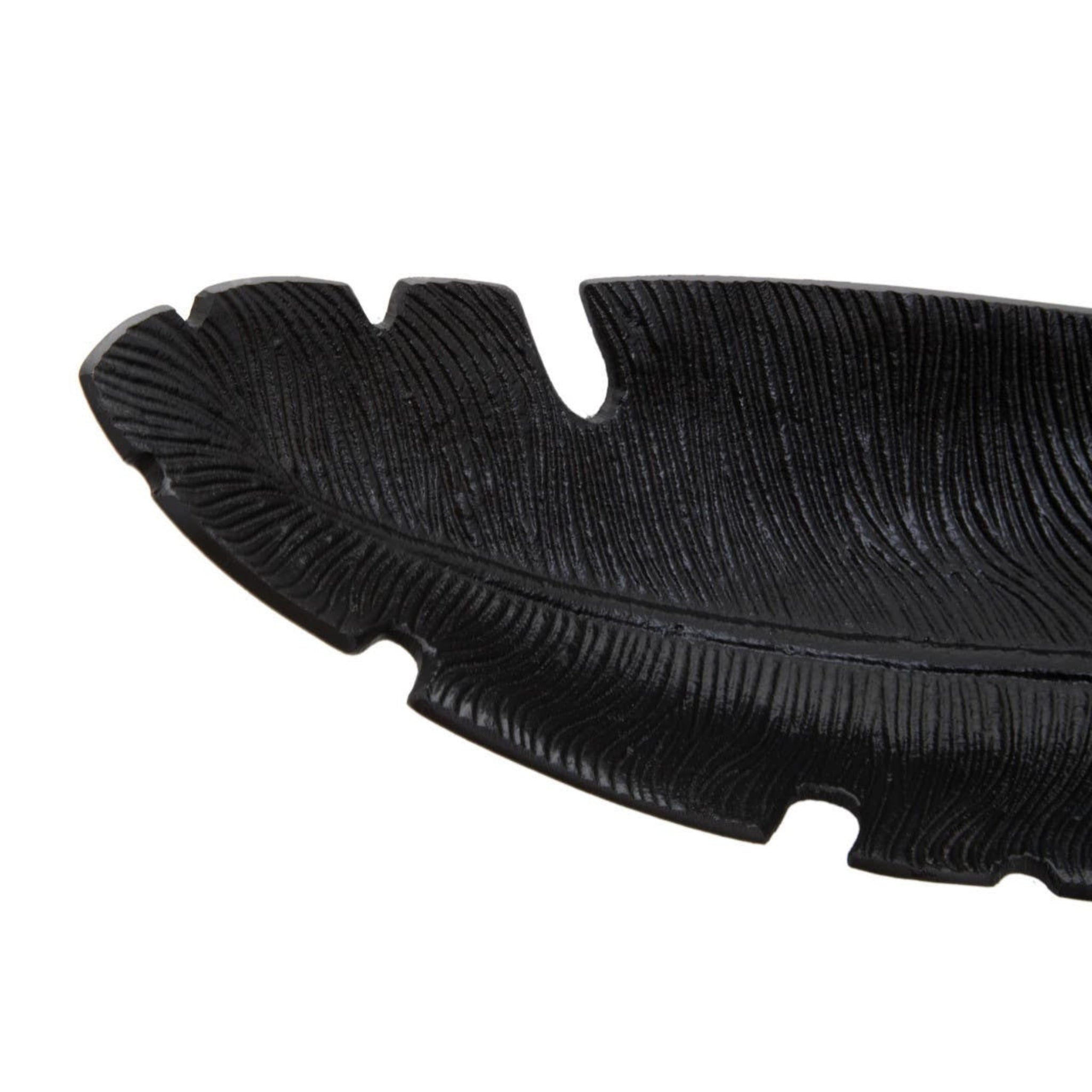 Prato Black Finish Curved Leaf Dish Sterling Home 3