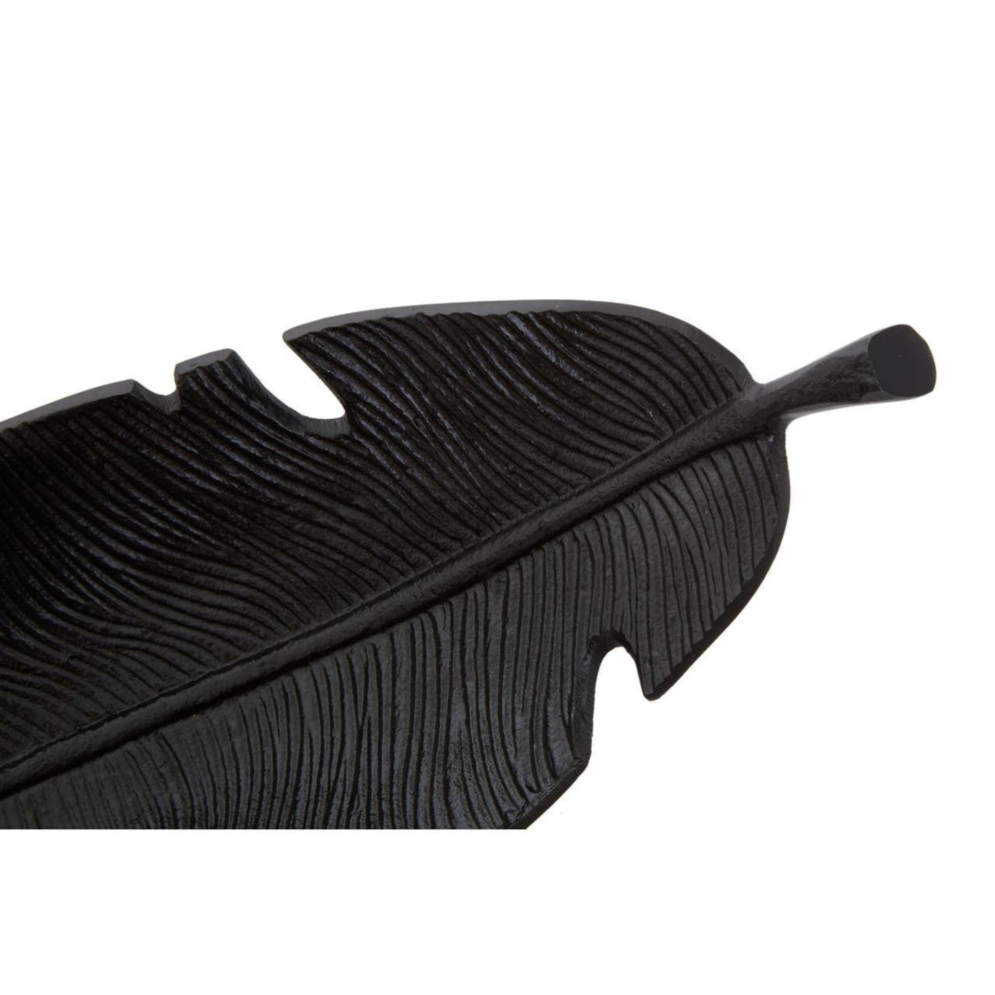 Prato Black Finish Curved Leaf Dish Sterling Home 2