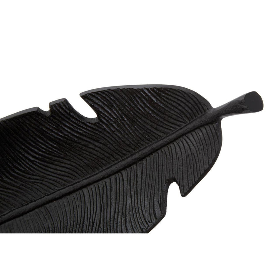 Prato Black Finish Curved Leaf Dish Sterling Home 2