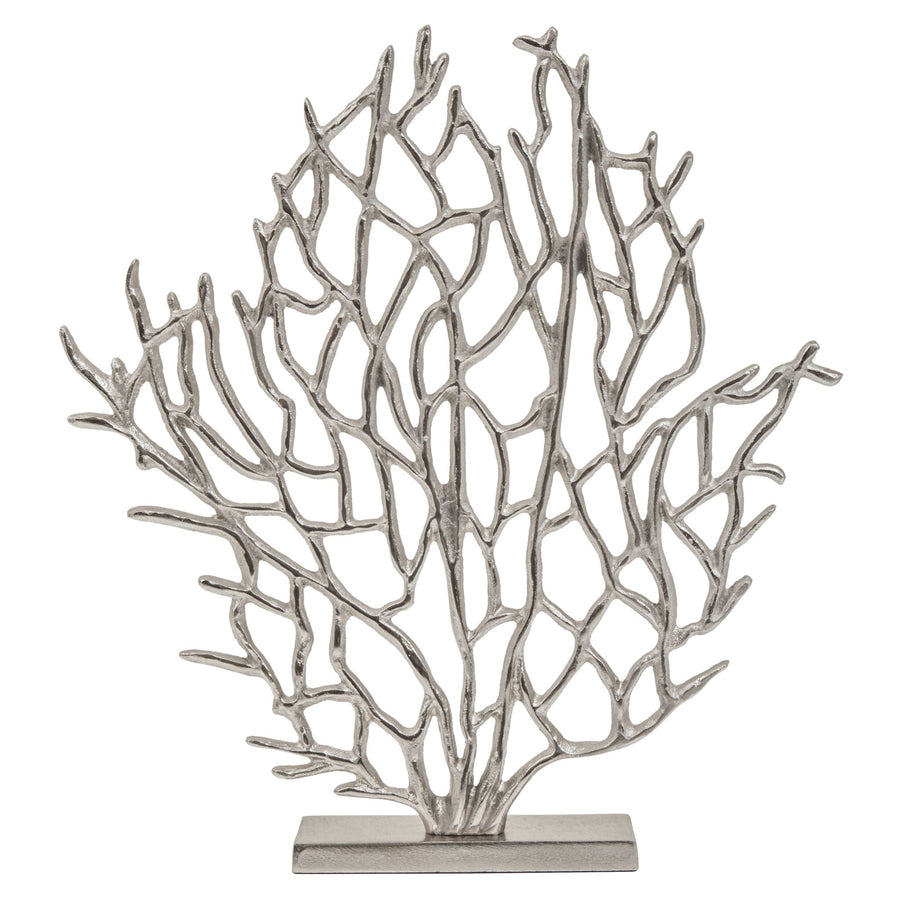 Prato Small Silver Nickel Finish Coral Sculpture Sterling Home 1