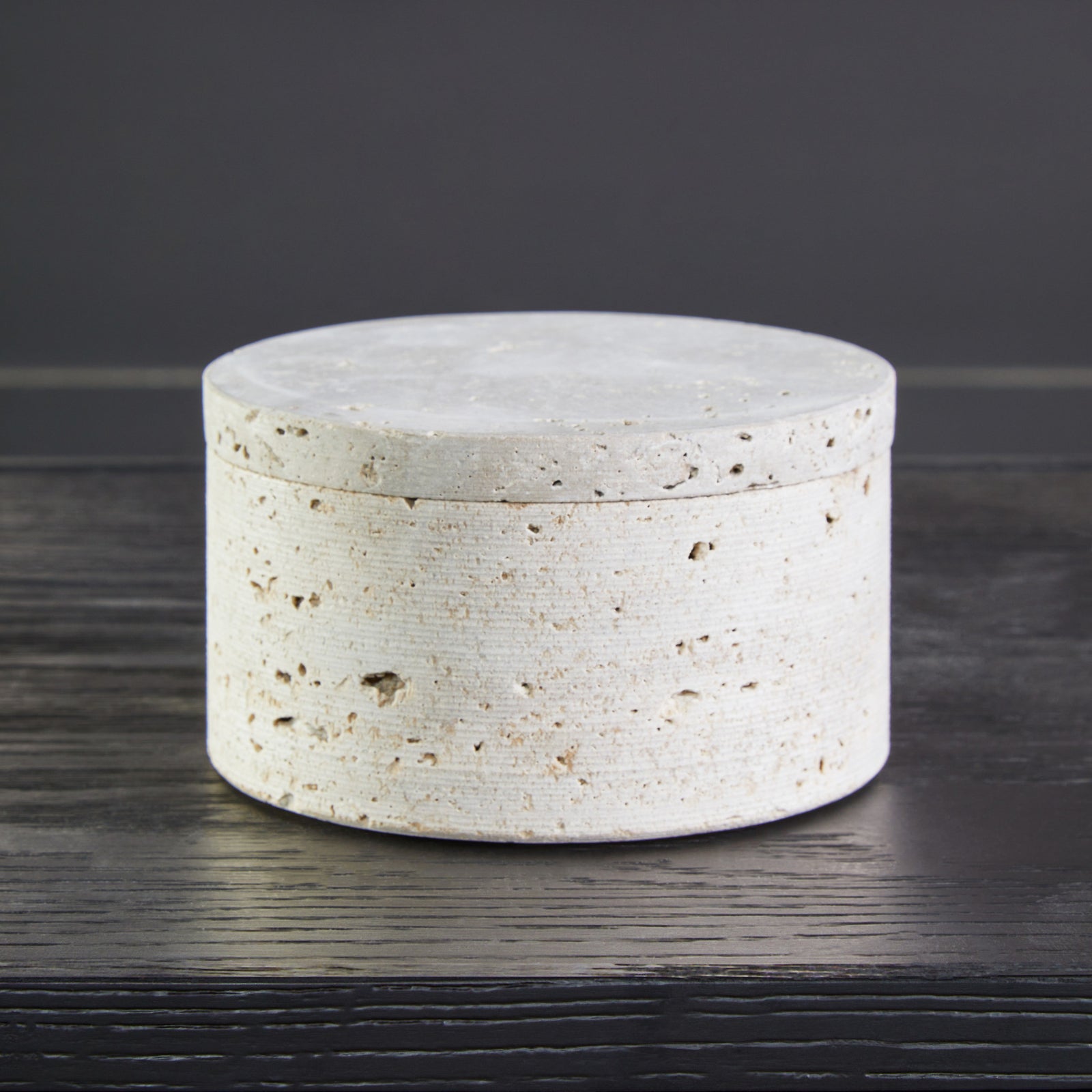 Tibor Travertine Round Trinket Box Sterling Home 1