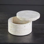 Tibor Travertine Round Trinket Box Sterling Home 2