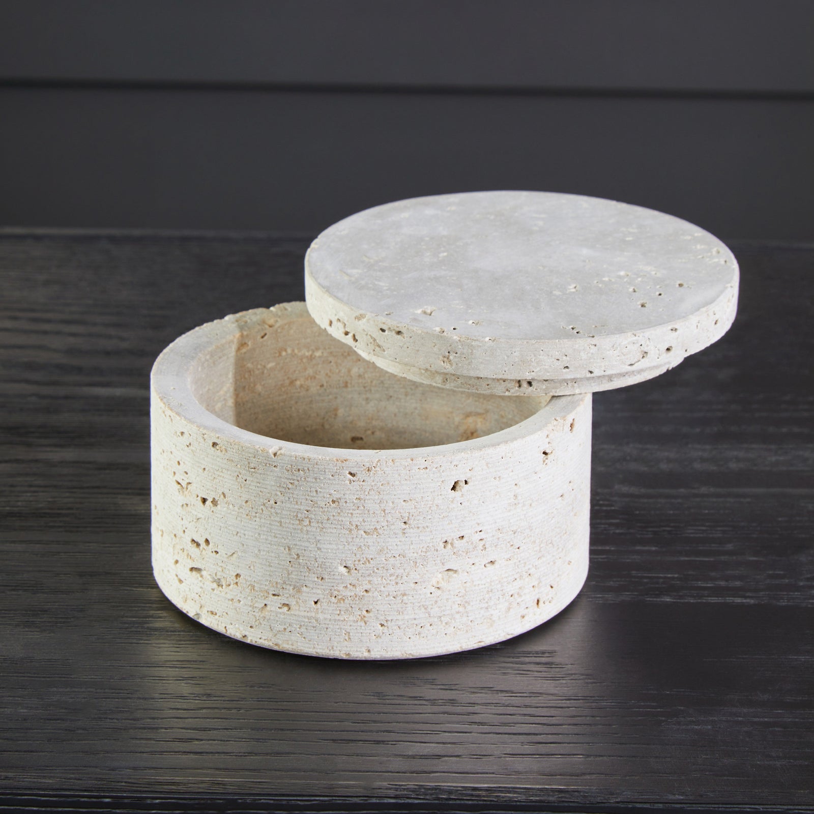 Tibor Travertine Round Trinket Box Sterling Home 2