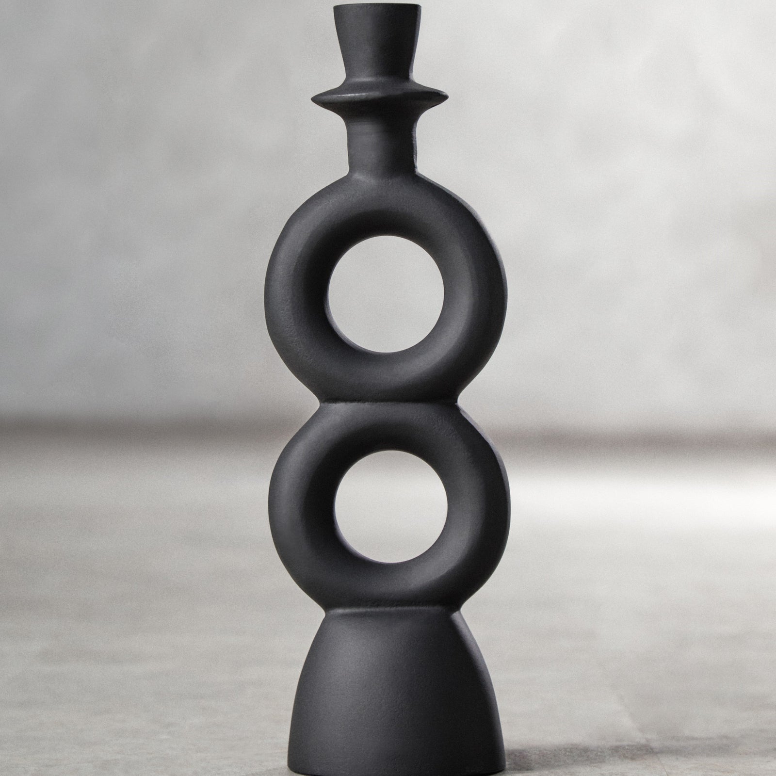 Hapax Large Black Candle Holder Sterling Home 2