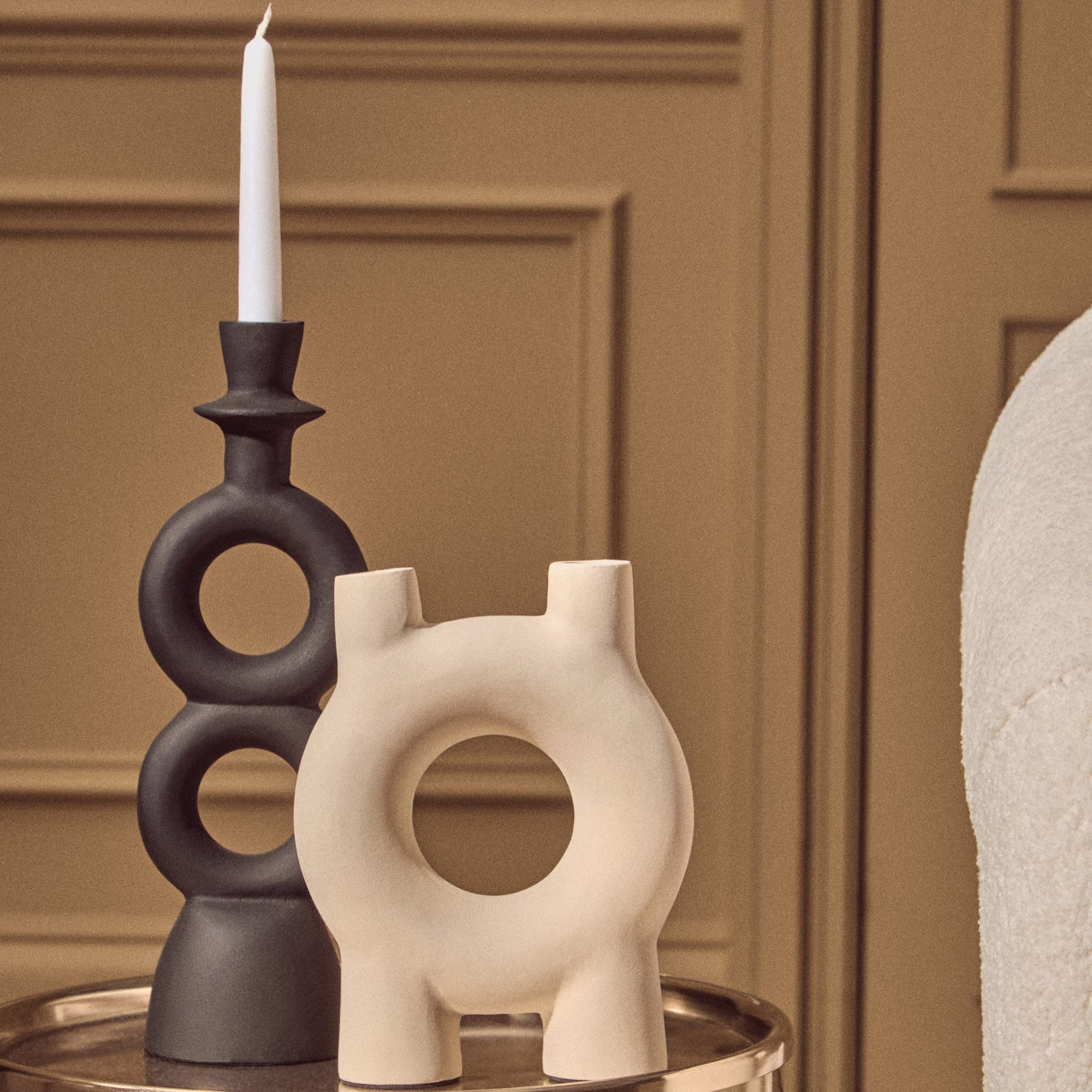 Hapax Large Black Candle Holder Sterling Home 1