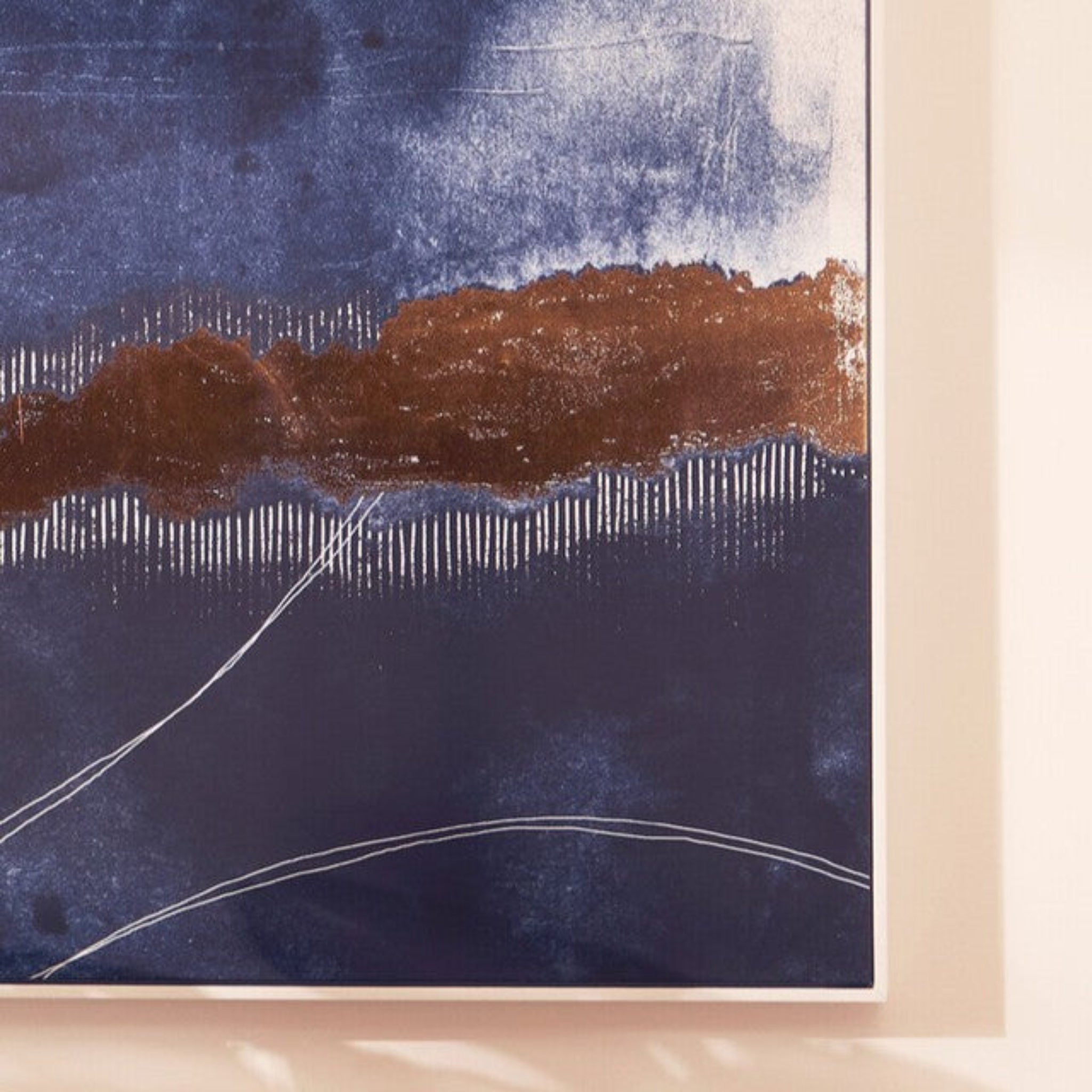 Astratto Blue And Gold Wall Art Sterling Home 2