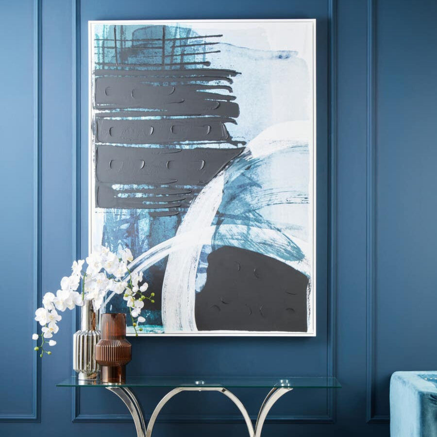 Astratto Black & Blue Canvas Sterling Home 1