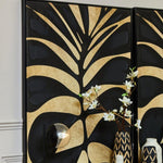 Astratto Canvas Black Leaf Design Wall Art Sterling Home 2