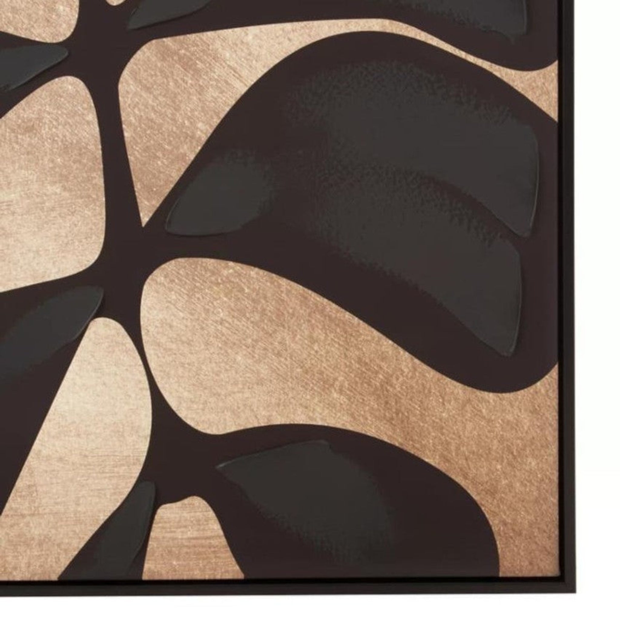 Astratto Canvas Black Leaf Design Wall Art Sterling Home 3