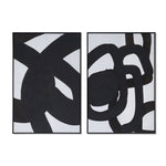 Astratto Set Of Two B&W Abstract Wall Art - Astratto Set Of Two B&W Abstract Wall Art Sterling Home 1