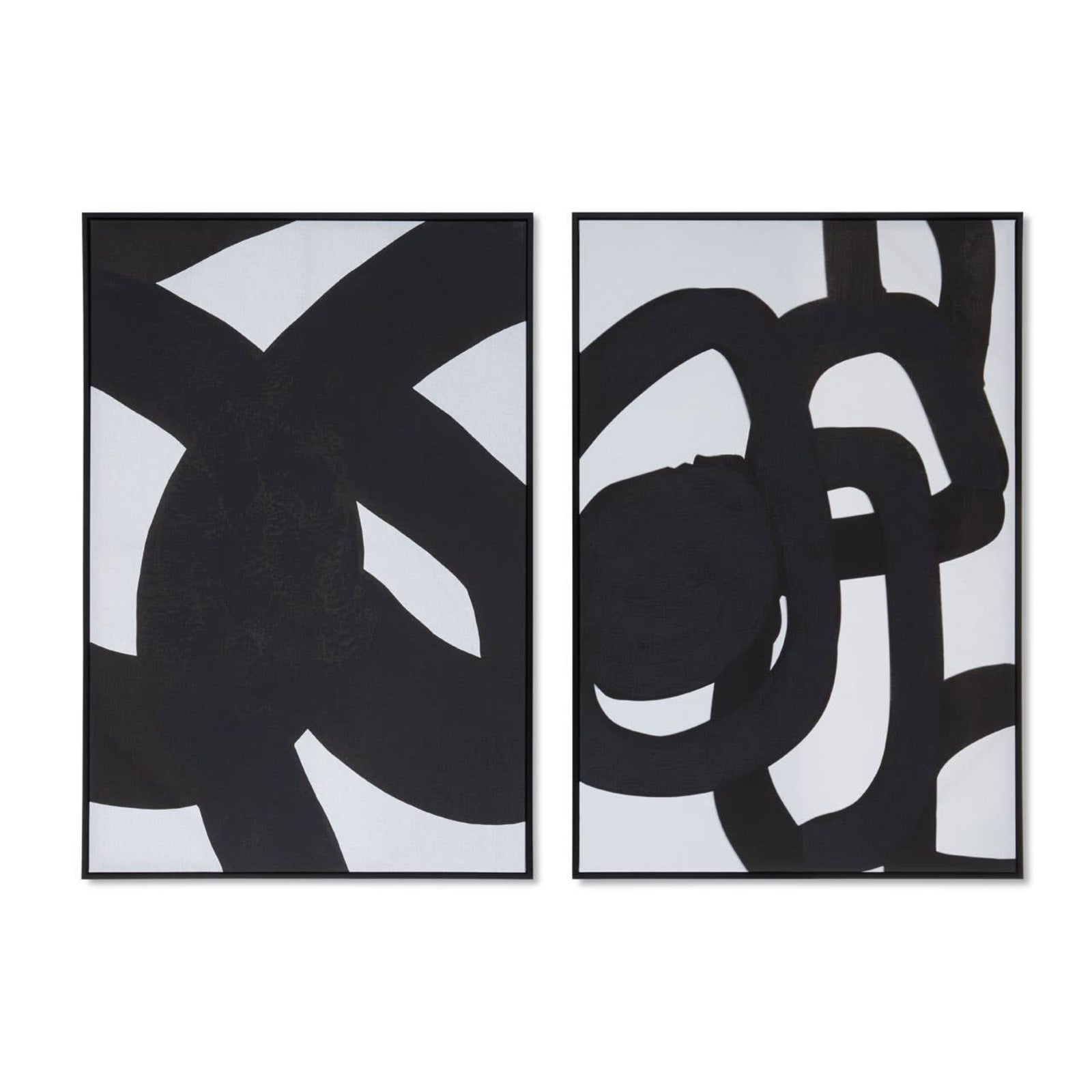 Astratto Set Of Two Black & White Abstract Wall Art - DISC Astratto Set Of Two B&W Abstract Wall Art Sterling Home 1