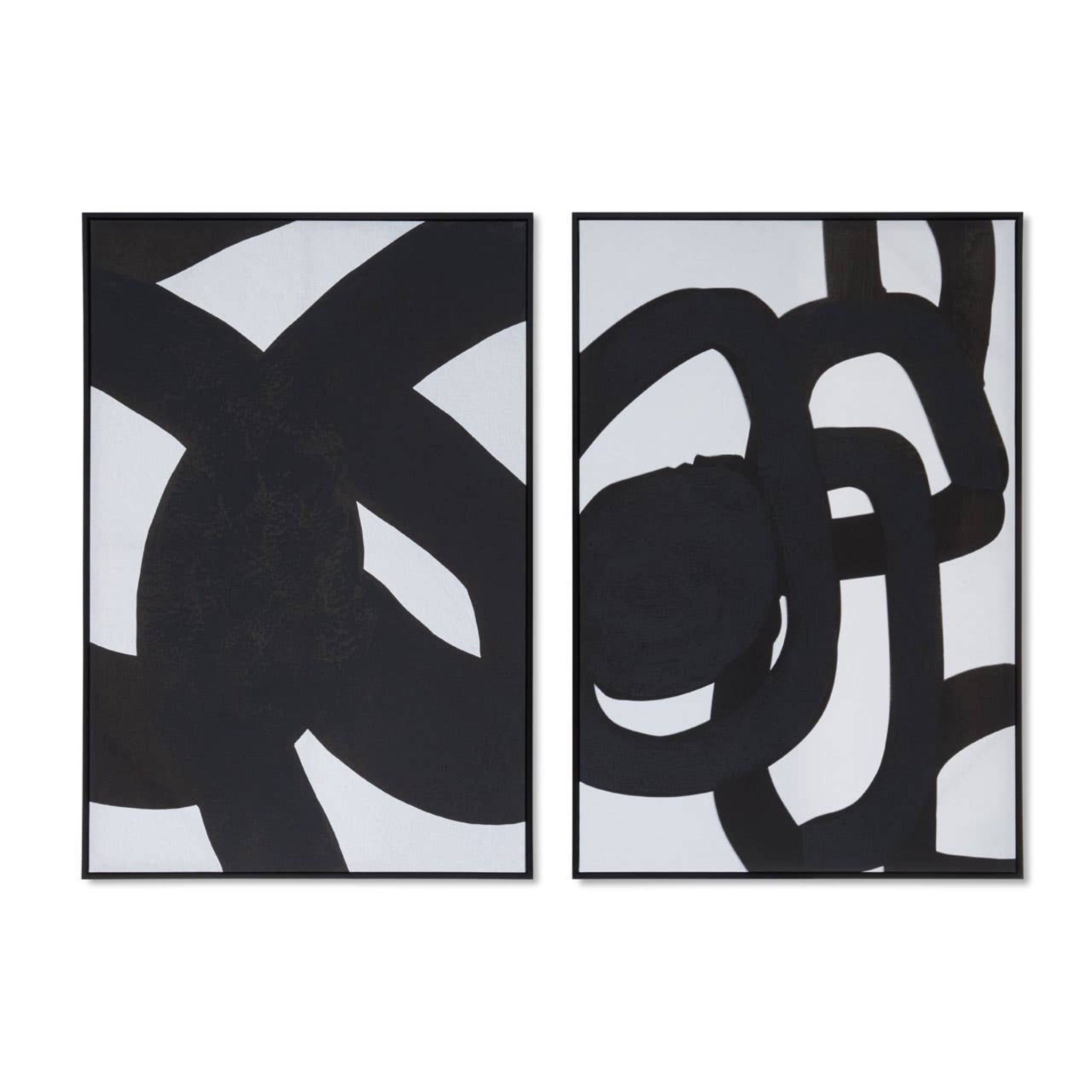 Astratto Set Of Two B&W Abstract Wall Art - Astratto Set Of Two B&W Abstract Wall Art Sterling Home 1