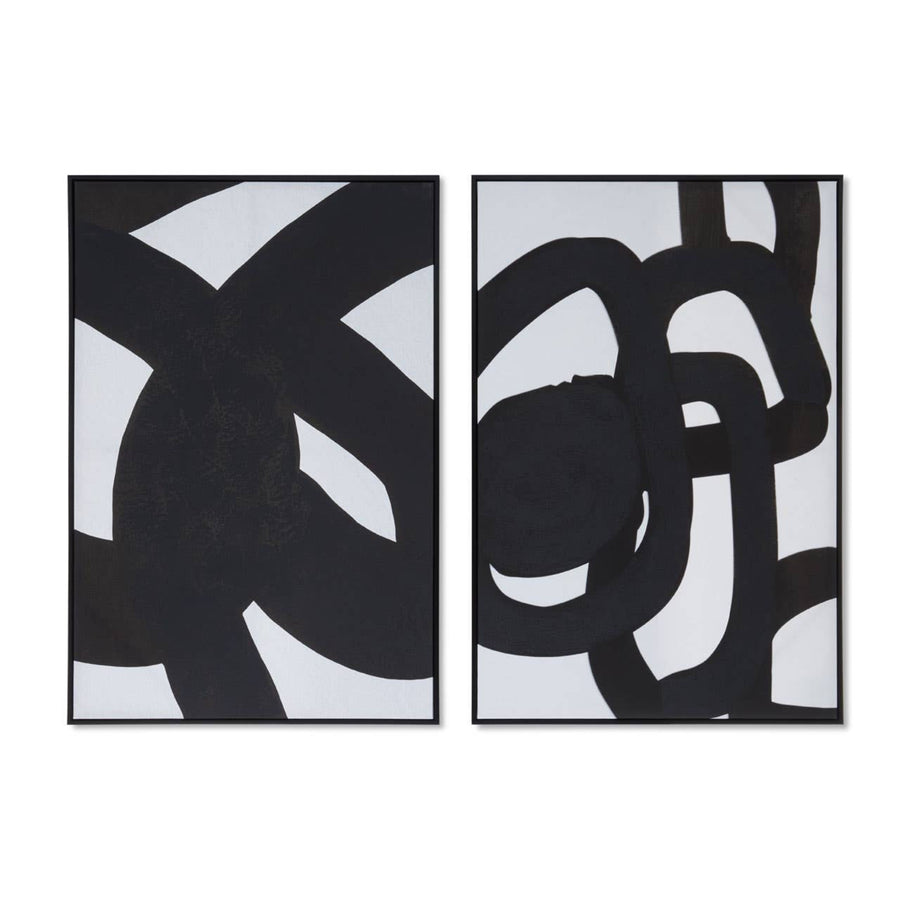 Astratto Set Of Two B&W Abstract Wall Art - Astratto Set Of Two B&W Abstract Wall Art Sterling Home 1