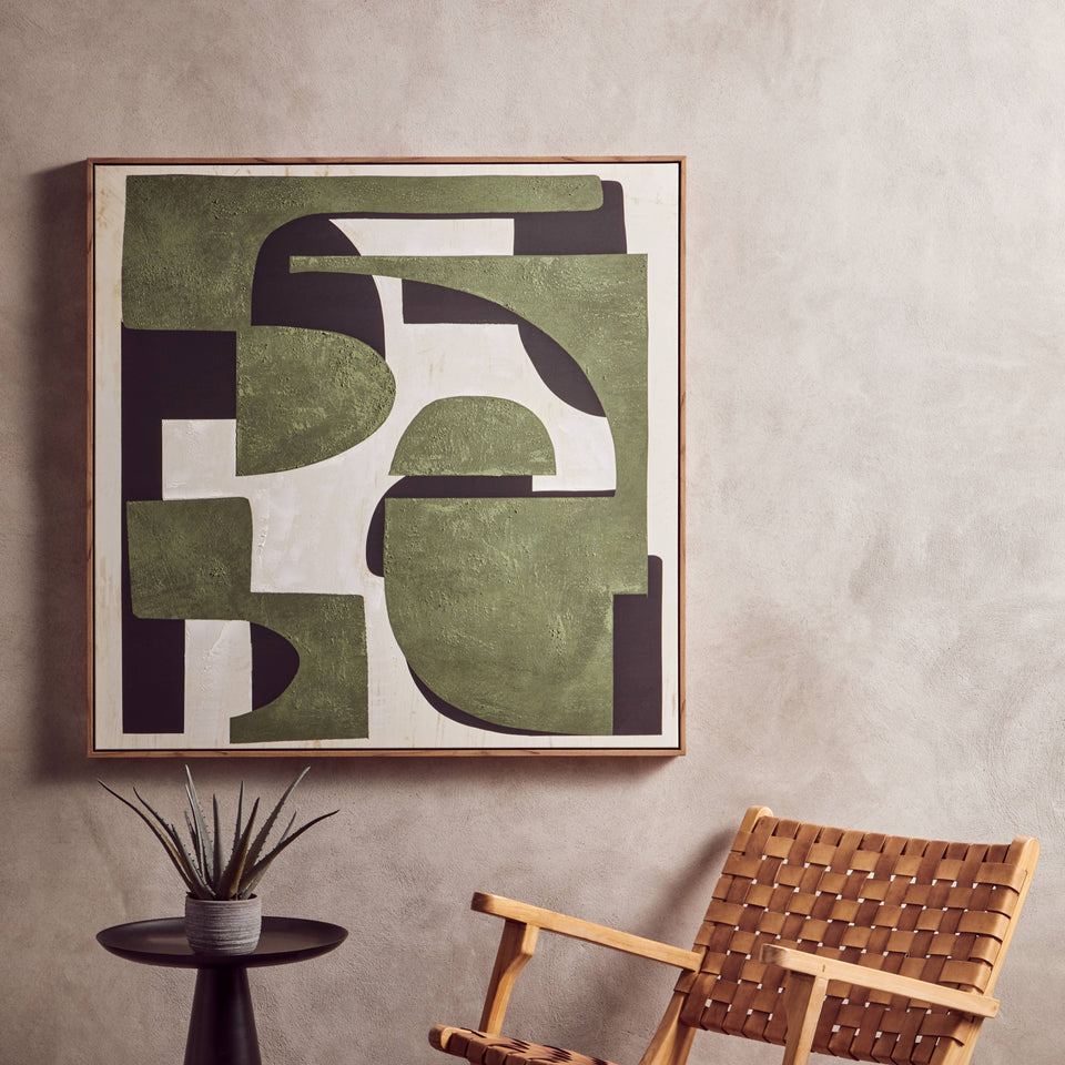 SALE Astratto Green Abstract Canvas Sterling Home 1