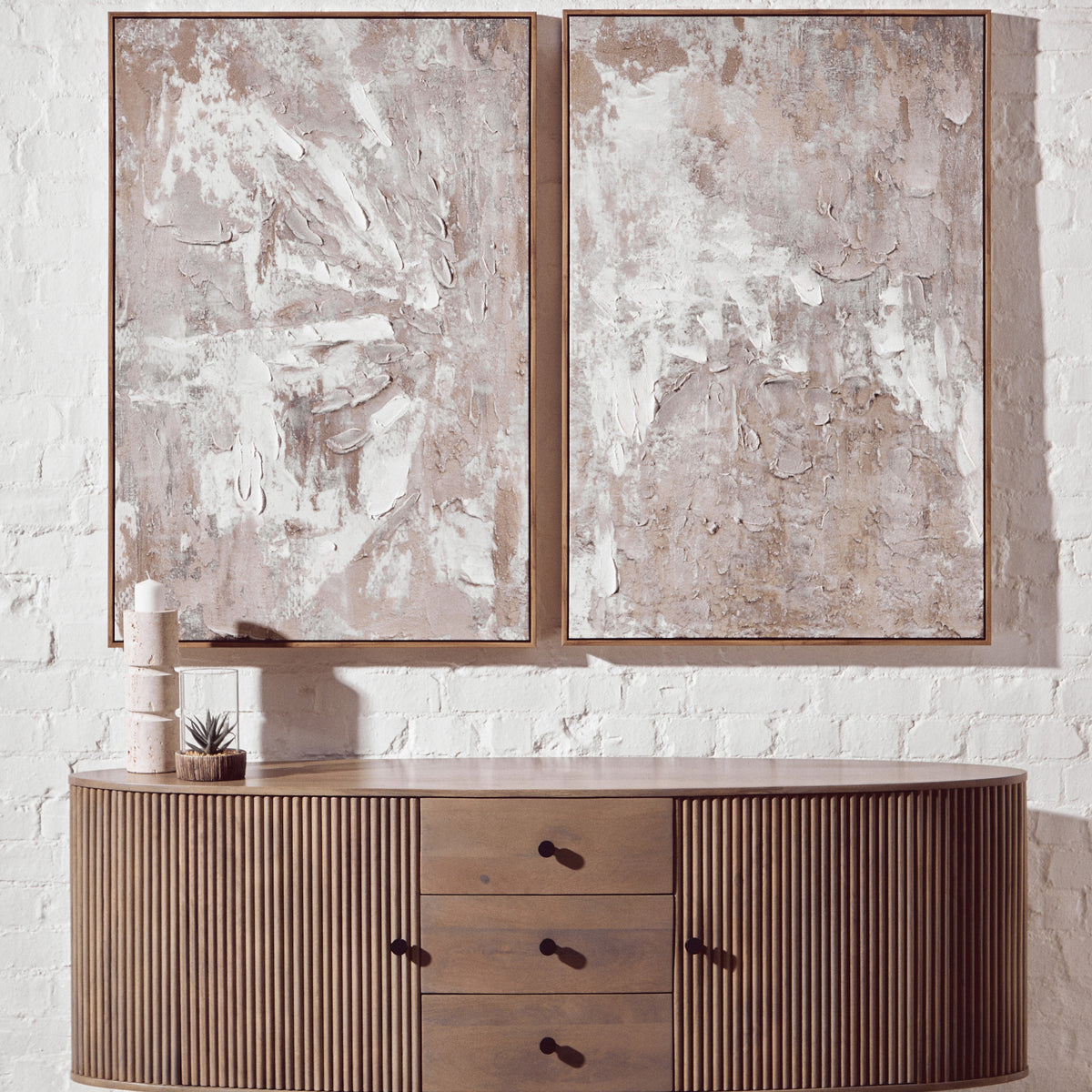 SALE Astratto Set Of 2 Neutral Textured Canvas Sterling Home 1