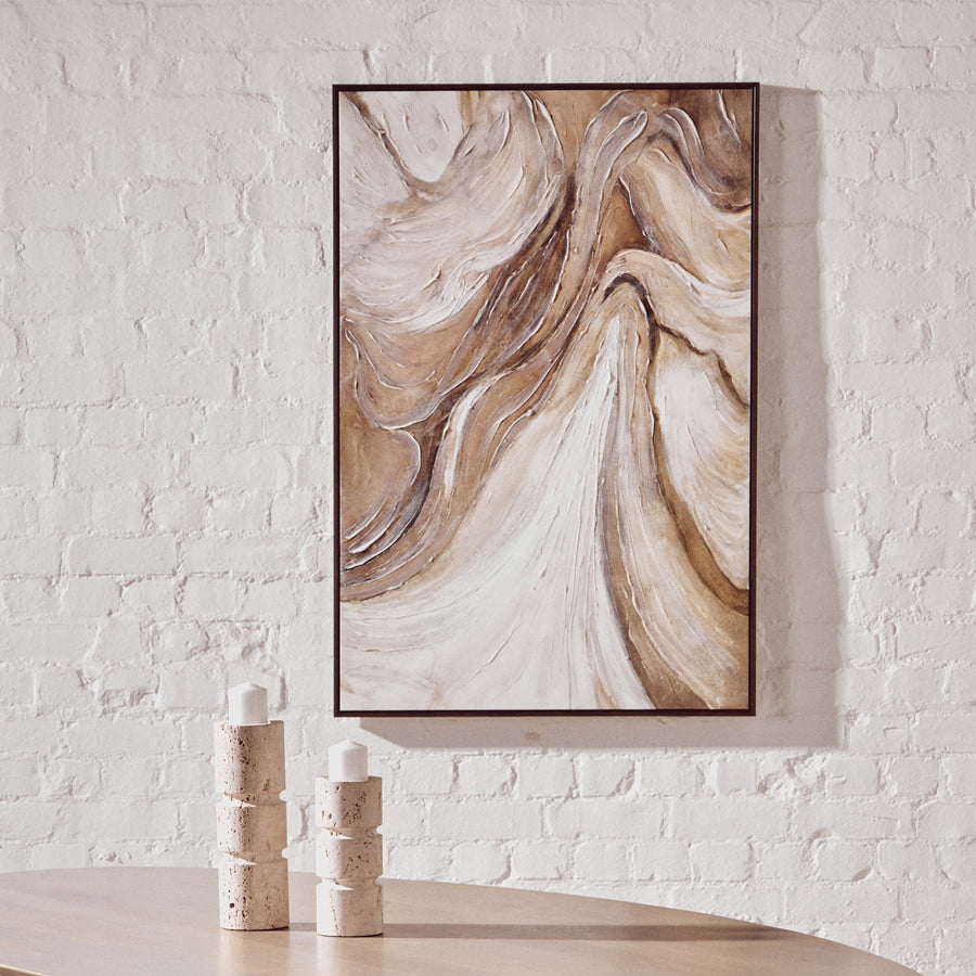 Astratto Cream Abstract Canvas Sterling Home 1