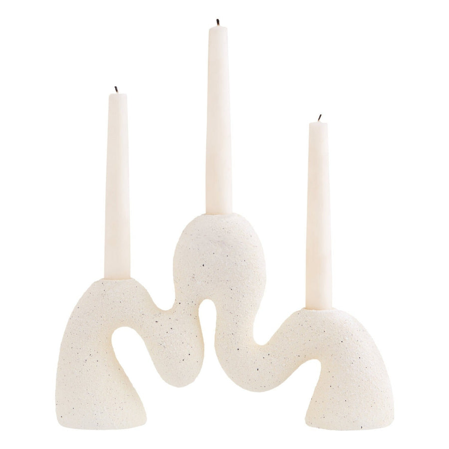 Broc Cream Organic Candle Holder - Broc Cream Organic Candle Holder Sterling Home 1