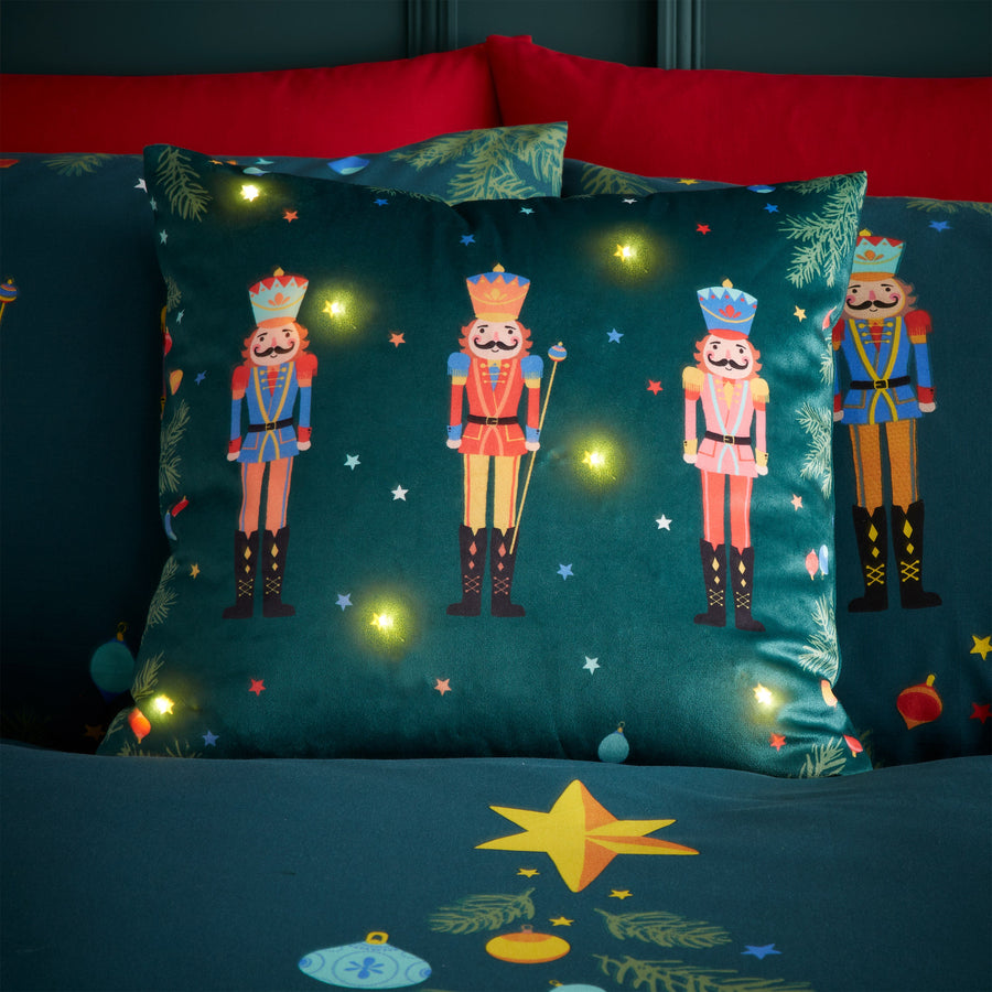 Catherline Lansfield Nutcracker Light Up Cushion 45X45CM - Nutcracker Light Up Cushion 45X45CM Accessories Sterling Home 2