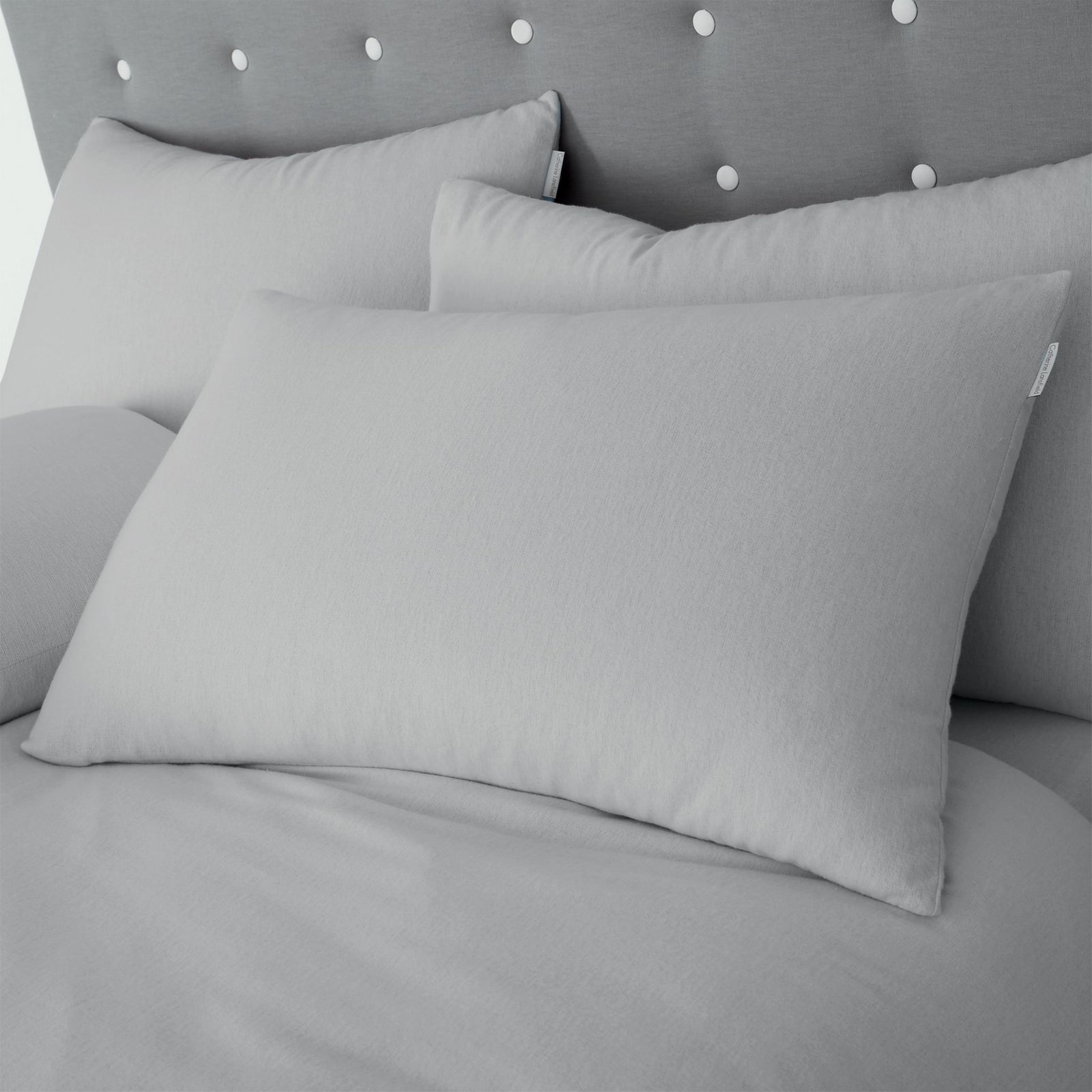 Brushed Cotton Grey Pillowcase Pair - DISC Brushed Cotton Grey Pillowcase Pair Sterling Home 1