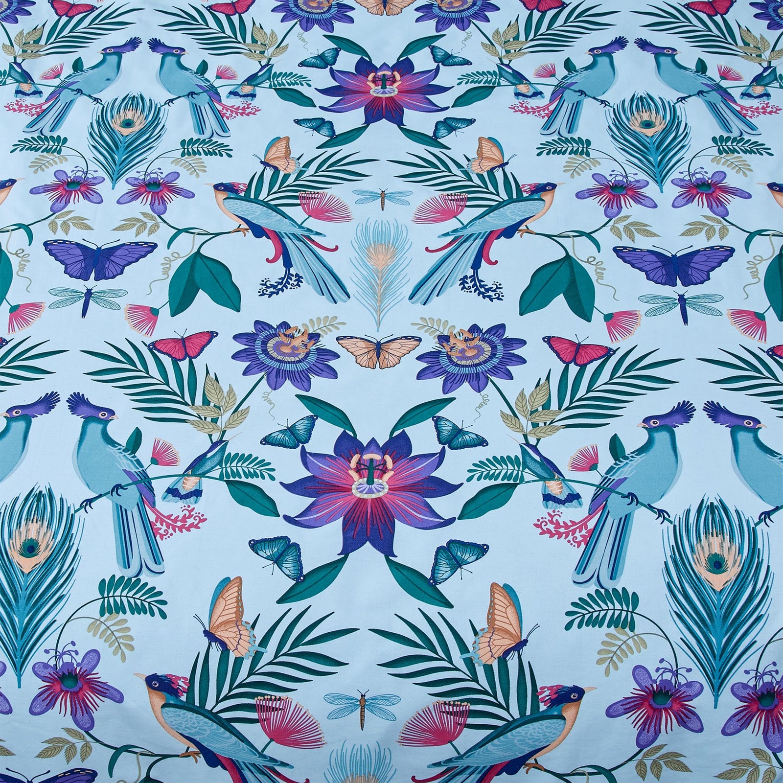 Catherine Lansfield Mya Tropical Birds Duvet Set - Mya Tropical Birds King Duvet Set Duck Egg Sterling Home 4