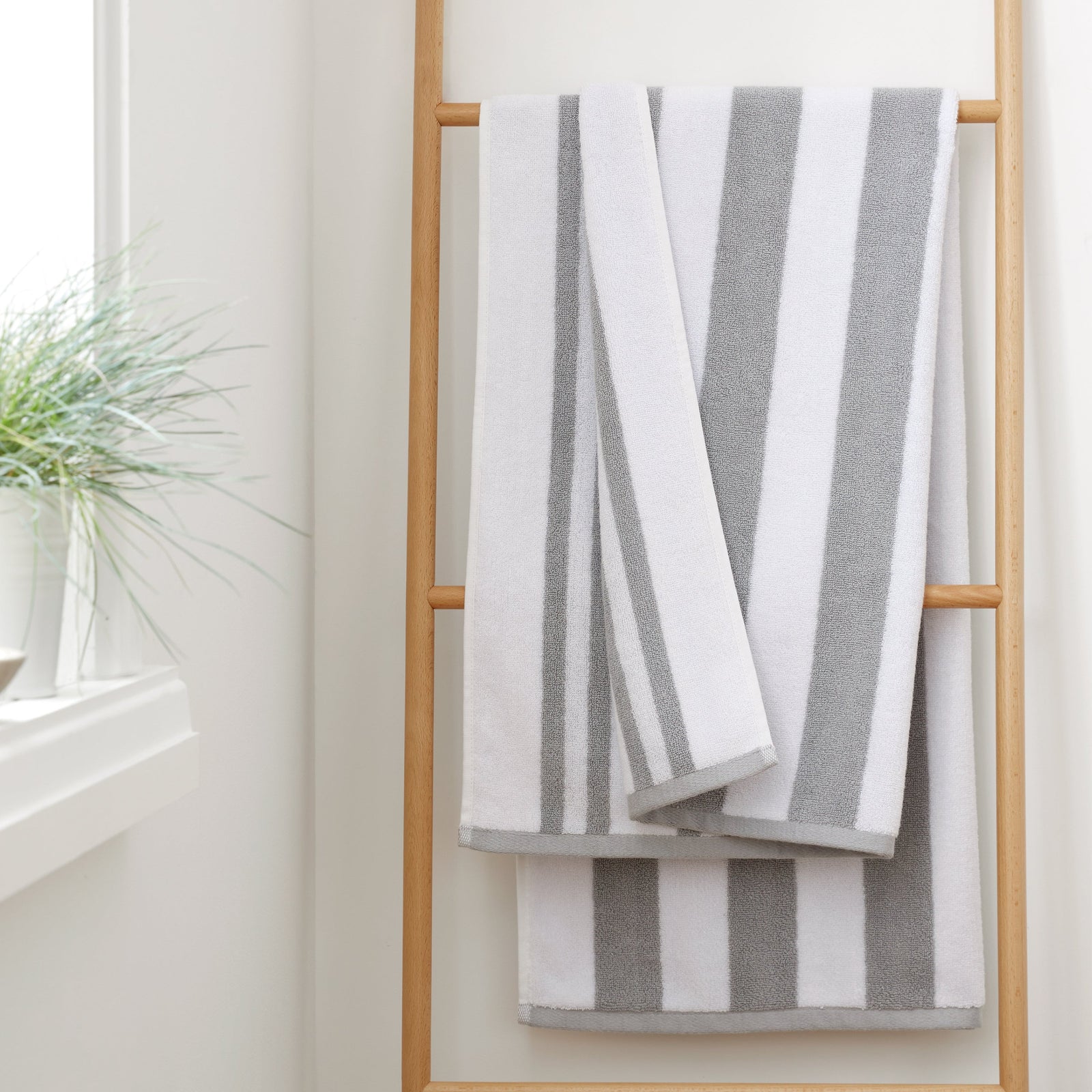Bianca Stripe Towel Grey - Stripe Bath Towel Grey Sterling Home 4