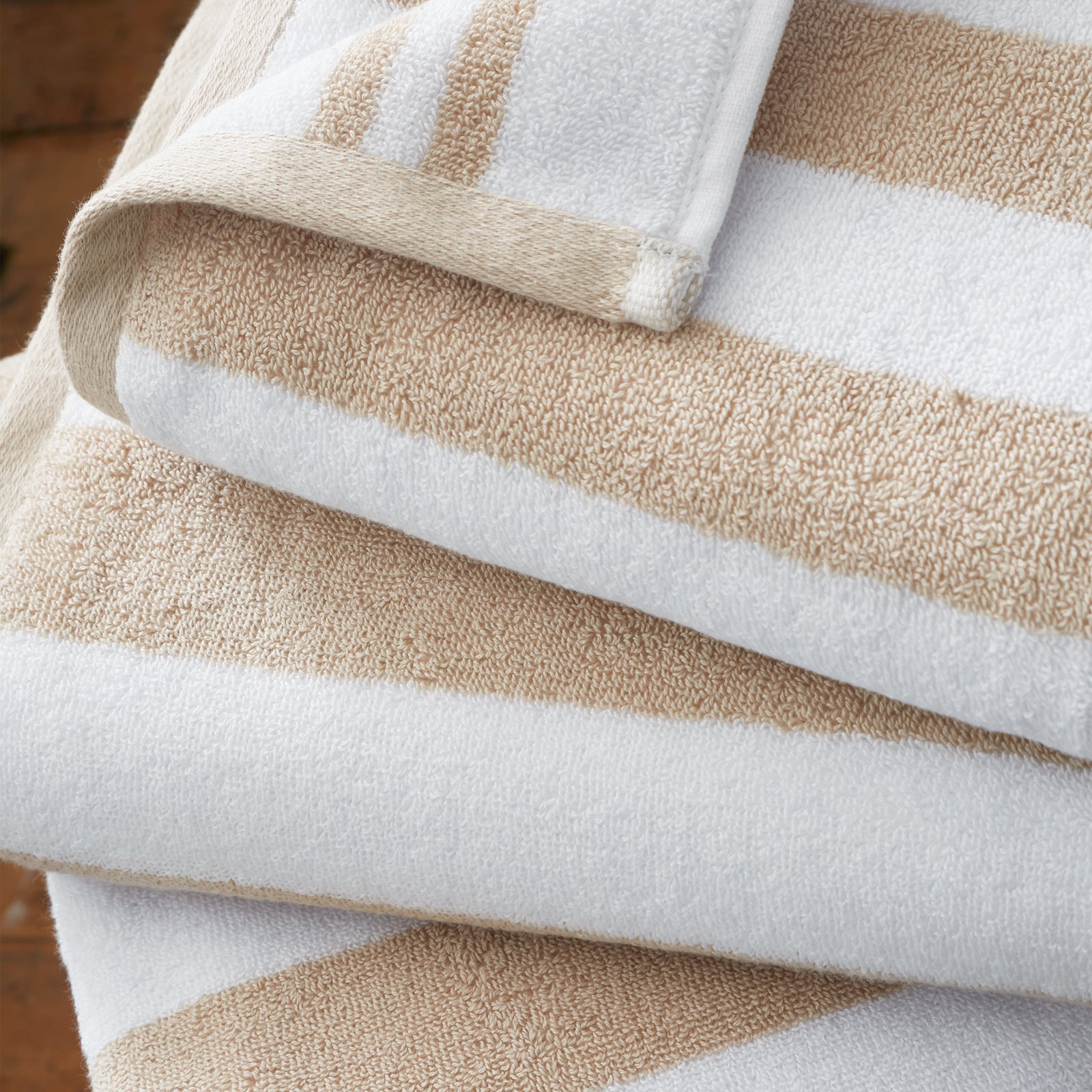 Bianca Stripe Towel Cream - Stripe Bath Sheet Natural Sterling Home 2