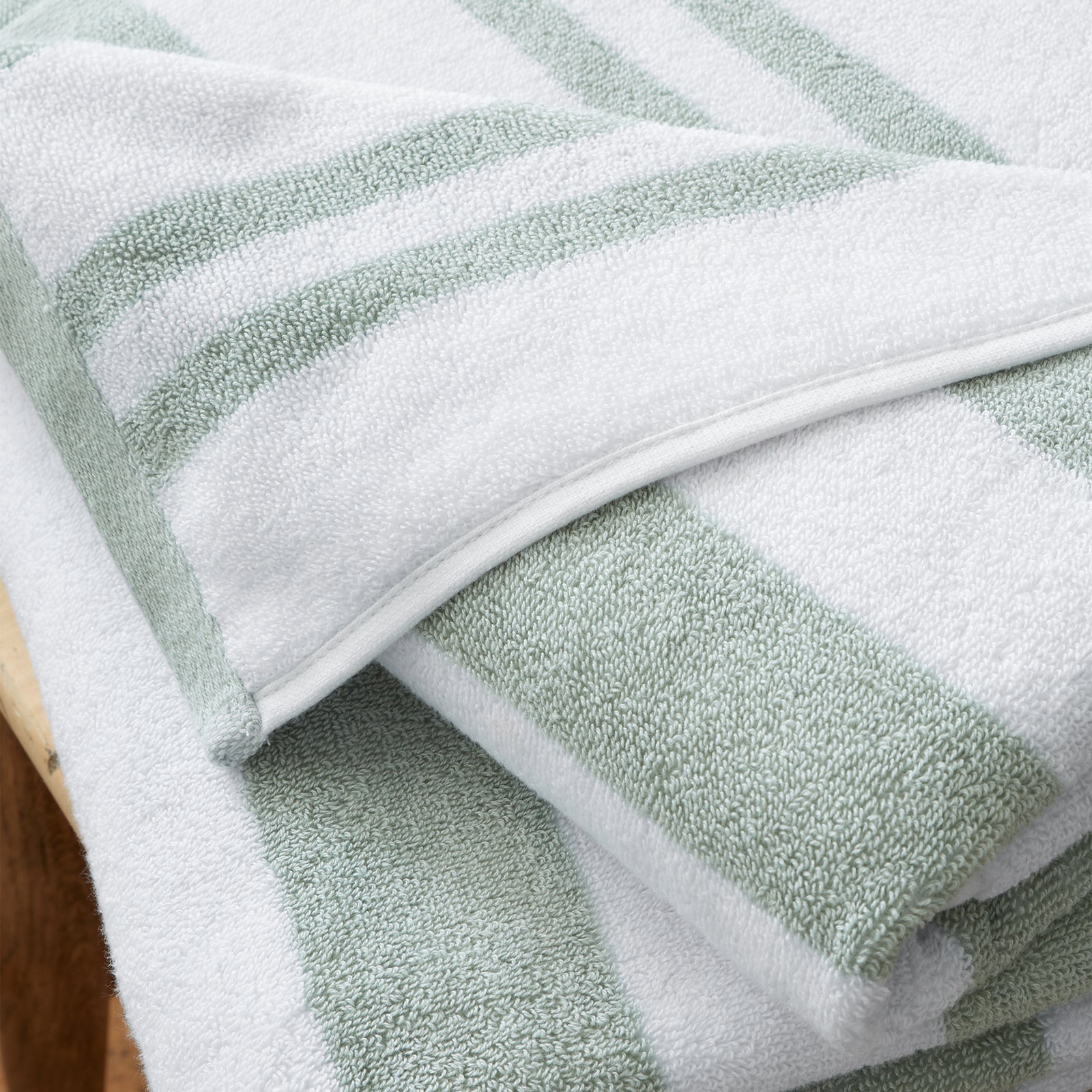 Bianca Stripe Towel Green - Stripe Bath Towel Sage Sterling Home 3