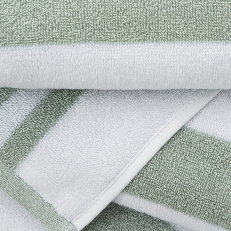 Bianca Stripe Bath Sheet Green - Stripe Bath Sheet Sage Sterling Home 2
