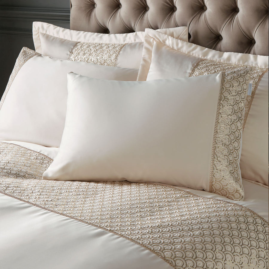 Catherine Lansfield Deco Sequin Champagne Duvet Set - Deco Sequin Champagne Double Duvet Set Sterling Home 2