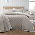 Cozy Nori Sherpa Cream Duvet Set - DISC Cosy Nori Sherpa Natural Duvet Set Double Sterling Home 1