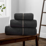 Bianca Satin Stitch Towel Black - Satin Stitch Bath Sheet Black Sterling Home 3