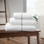 Bianca Satin Stitch Towel White - Satin Stitch Bath Sheet White Sterling Home 2